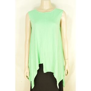 Chalet tank top tunic S aqua green NWOT crinkle as